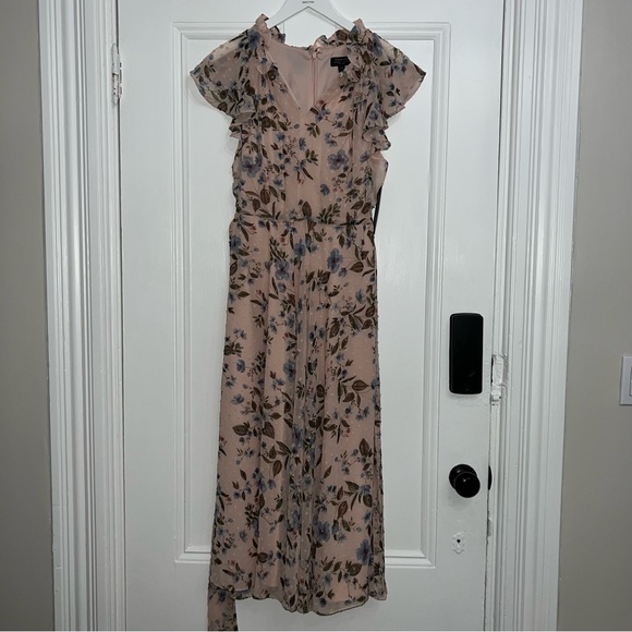 Tahari Maxi Dress Blushing Botanica Size 10P - Picture 6 of 9